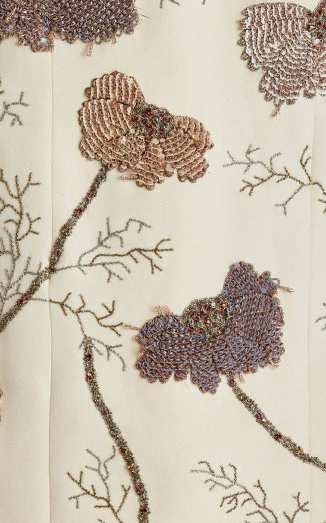 Adam Lippes Floral Embroidered Wool-Silk Sheath Midi Dress - Runway Catalog
