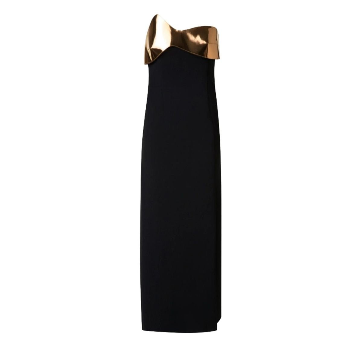 Akris Midi Cocktail Dress with Gold Leather Highlight - Runway Catalog