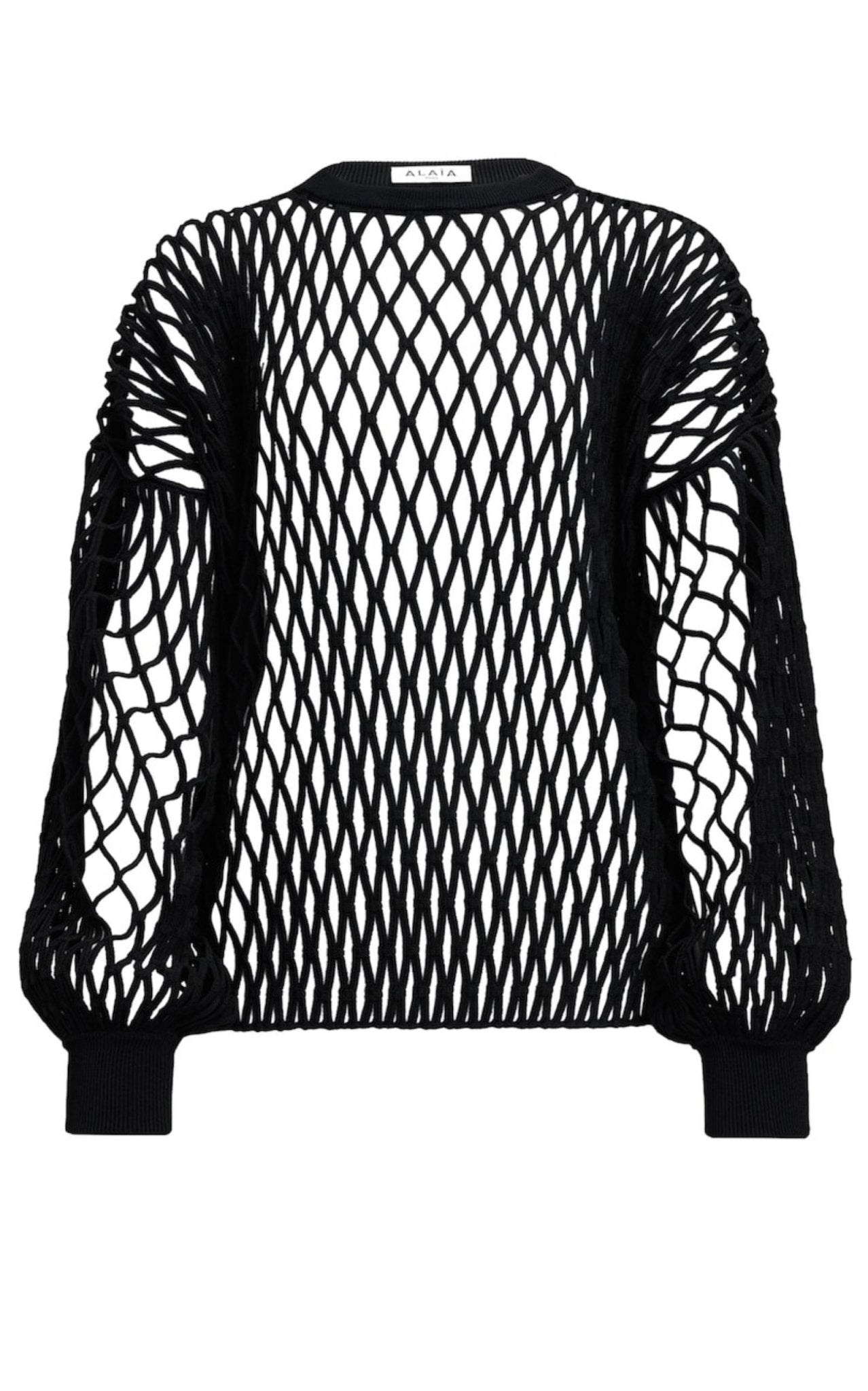 Alaïa Black Macrame Fishnet Sweater - Runway Catalog
