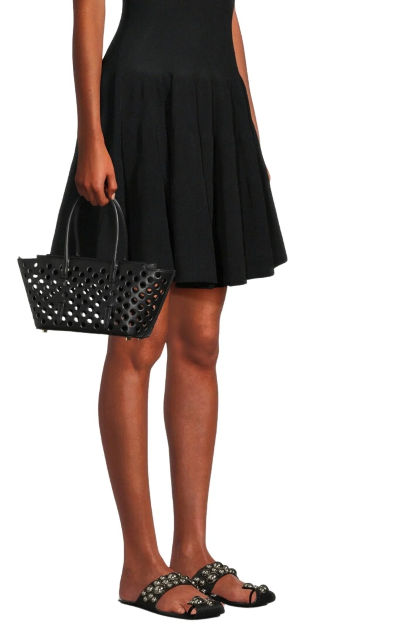 Alaïa Folded Embellished Leather Sandals - Runway Catalog