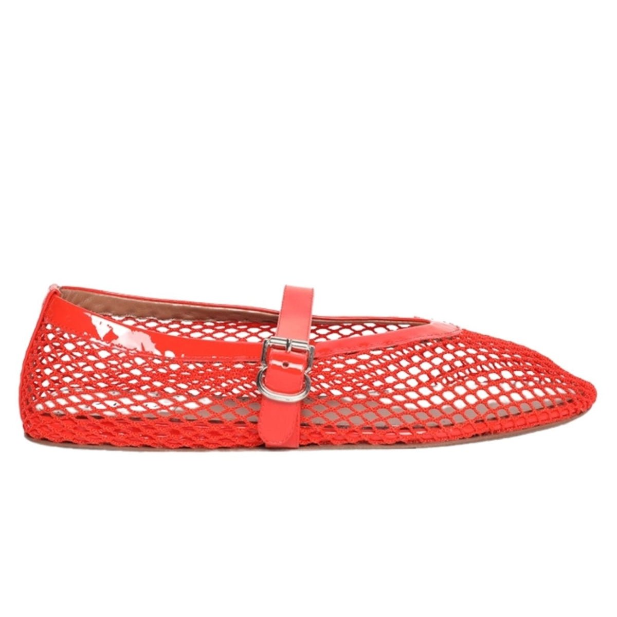 Alaïa Leather - trimmed Fishnet Ballet Flats - Runway Catalog