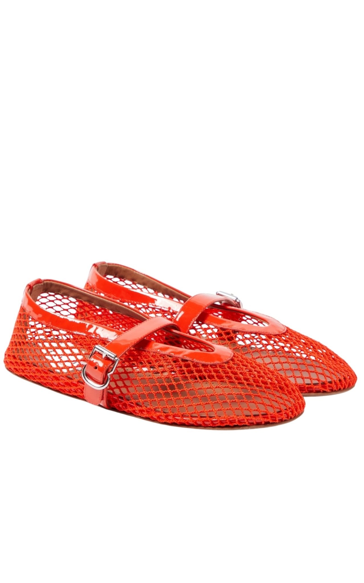 Alaïa Leather - trimmed Fishnet Ballet Flats - Runway Catalog