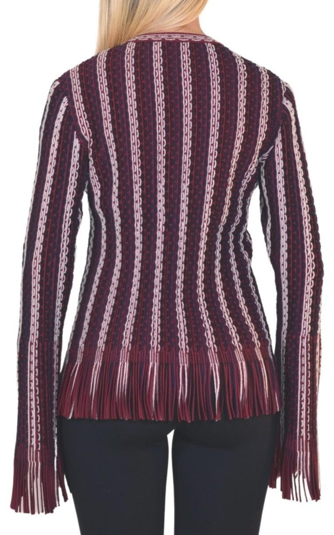 Alaïa Seamed Knit Moto Fringe Jacket - Runway Catalog