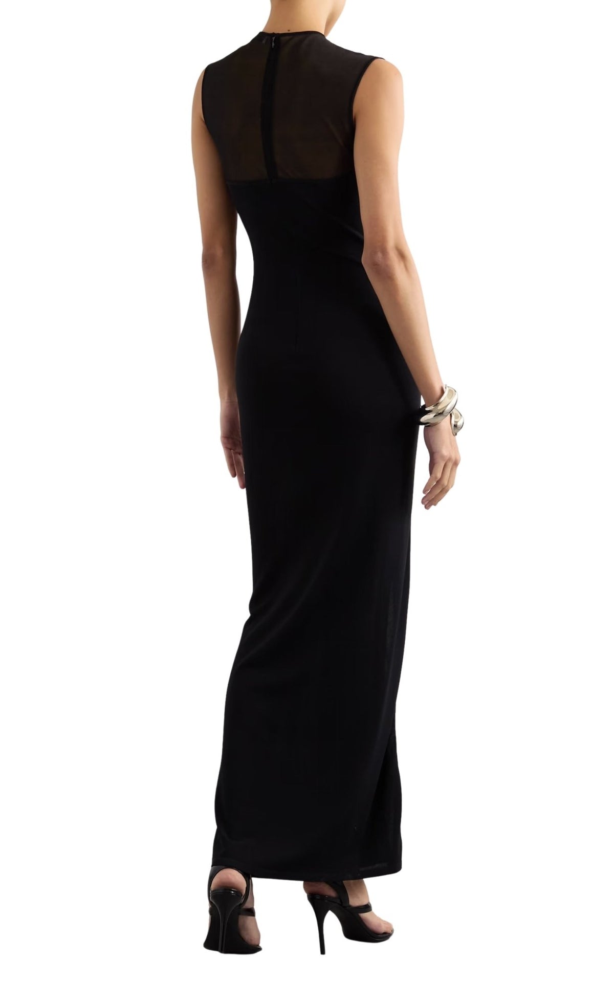 Alaïa Silk-Trimmed Stretch-Knit Maxi Dress - Runway Catalog
