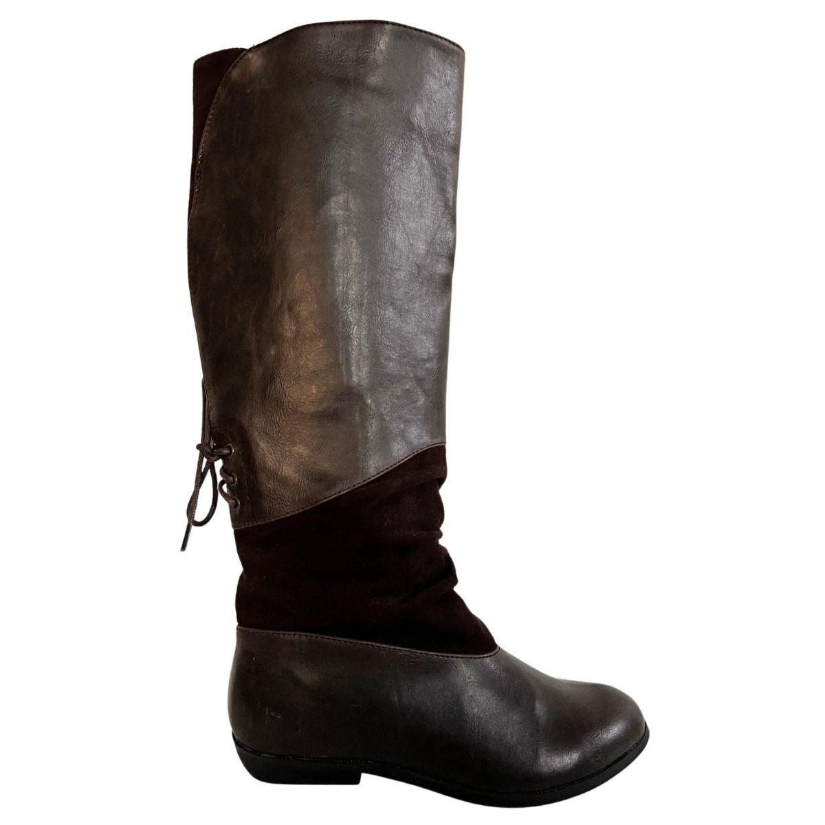 Aldo Brown Leather Riding Boots - Runway Catalog