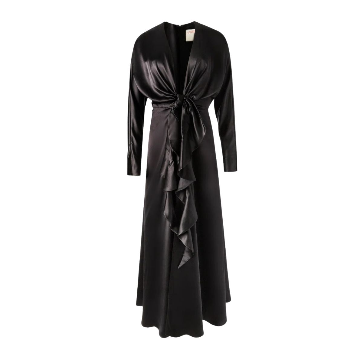 Alejandra Alonso Rojas Knot Silk Dress with Ruffles - Runway Catalog