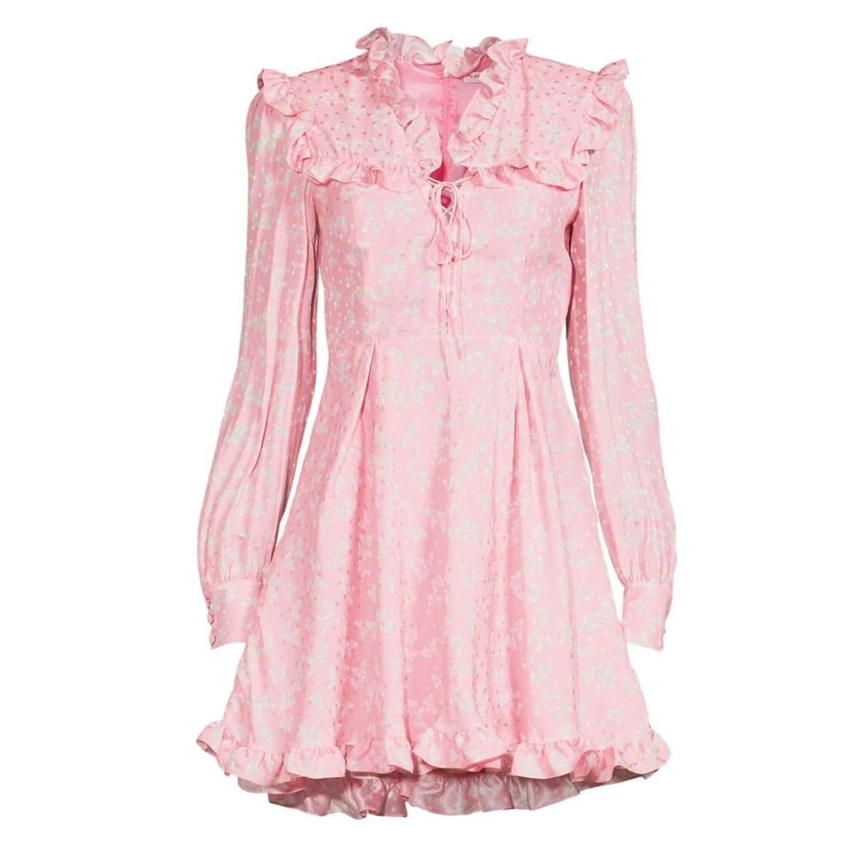 Alessandra Rich Butterfly Jacquard Silk Mini Dress - Runway Catalog