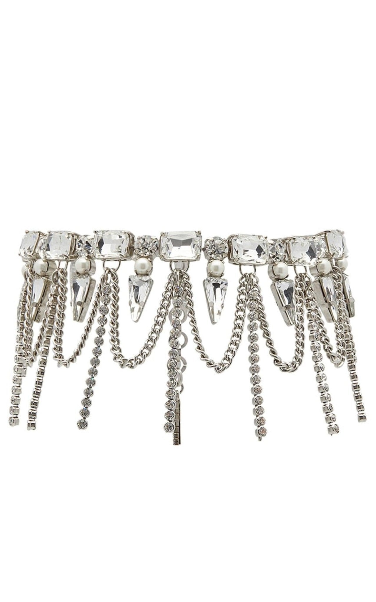 Alessandra Rich Crystal-Layered Chocker Necklace