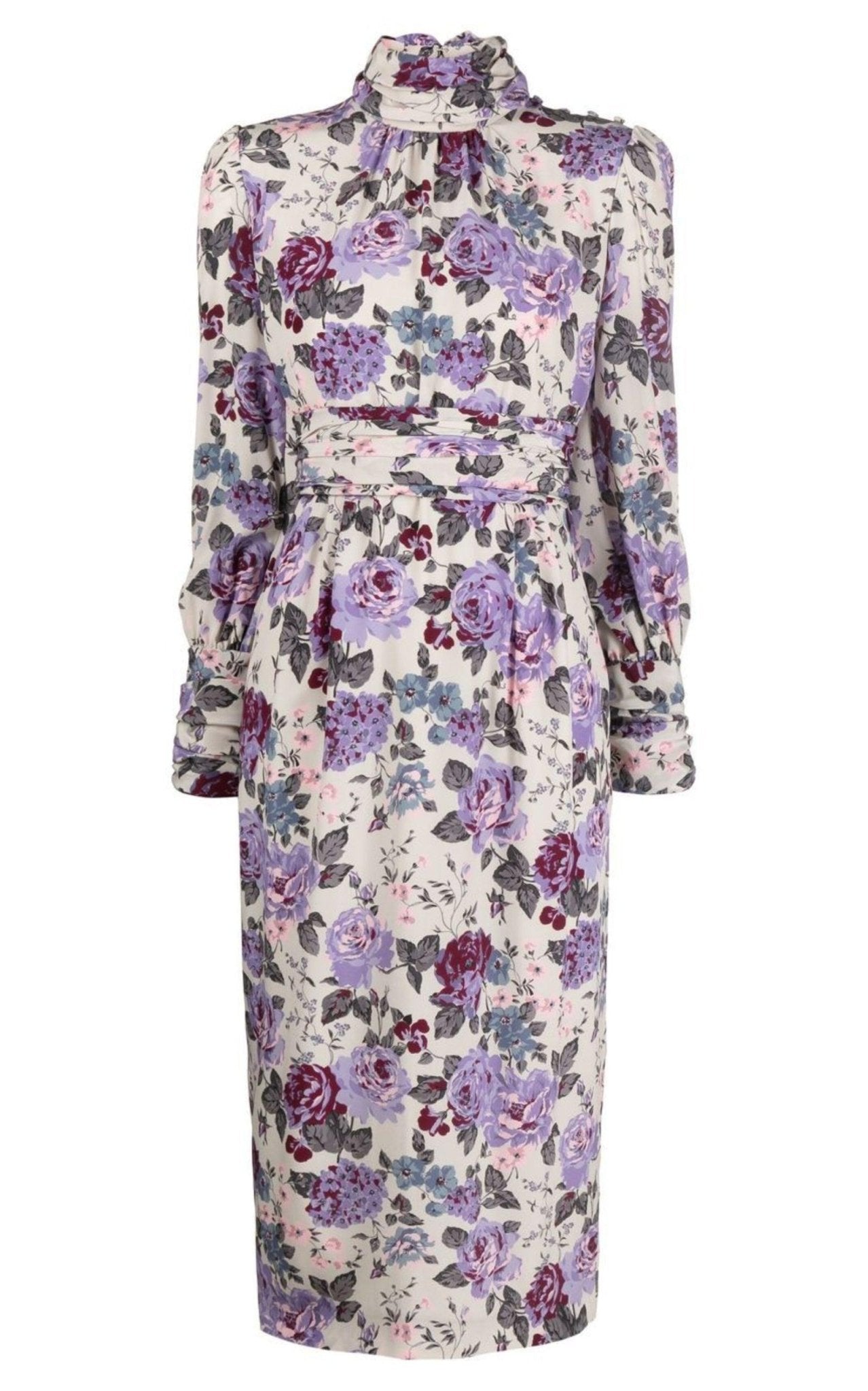 Alessandra Rich Floral Silk Midi Dress - Runway Catalog