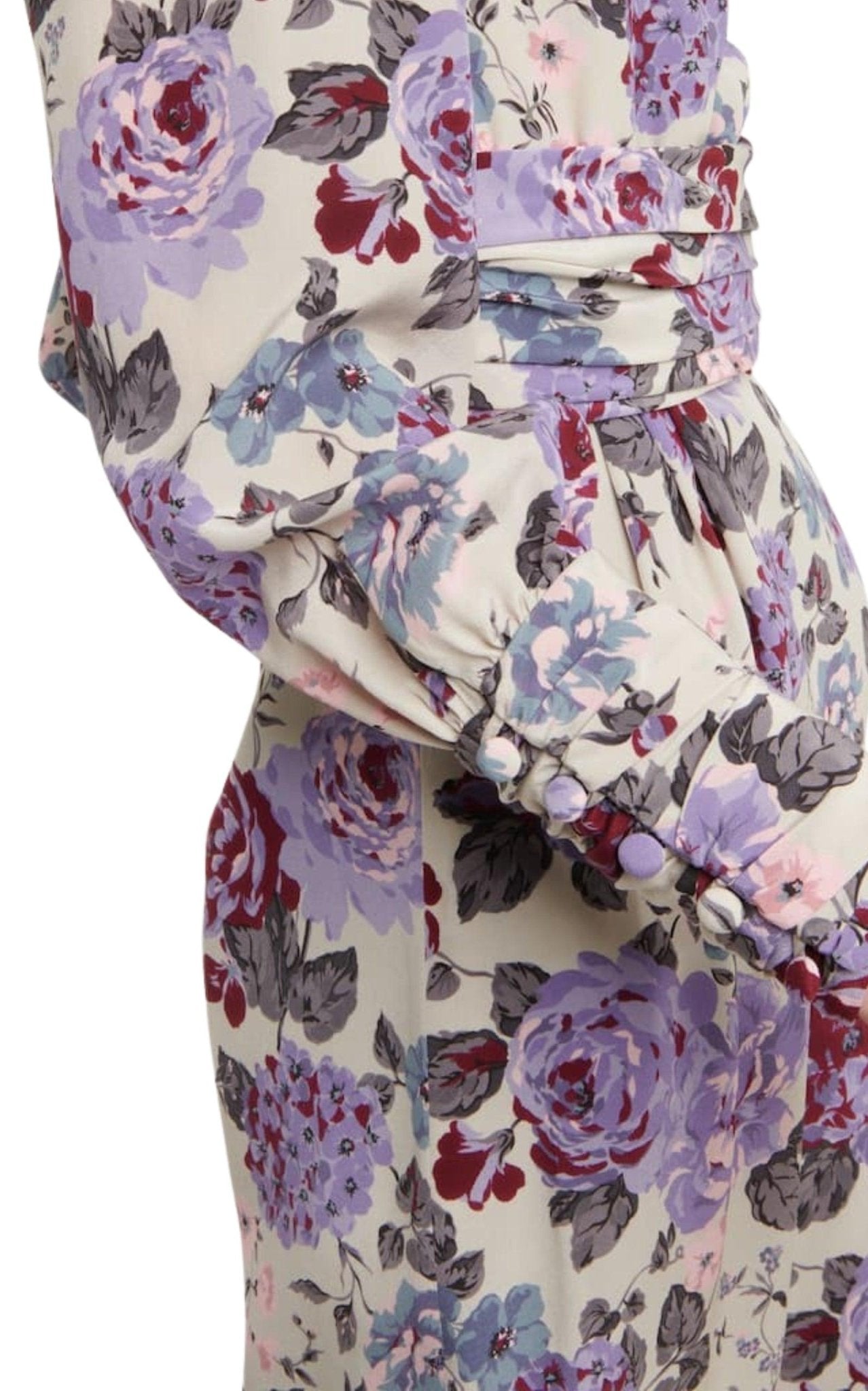 Alessandra Rich Floral Silk Midi Dress - Runway Catalog