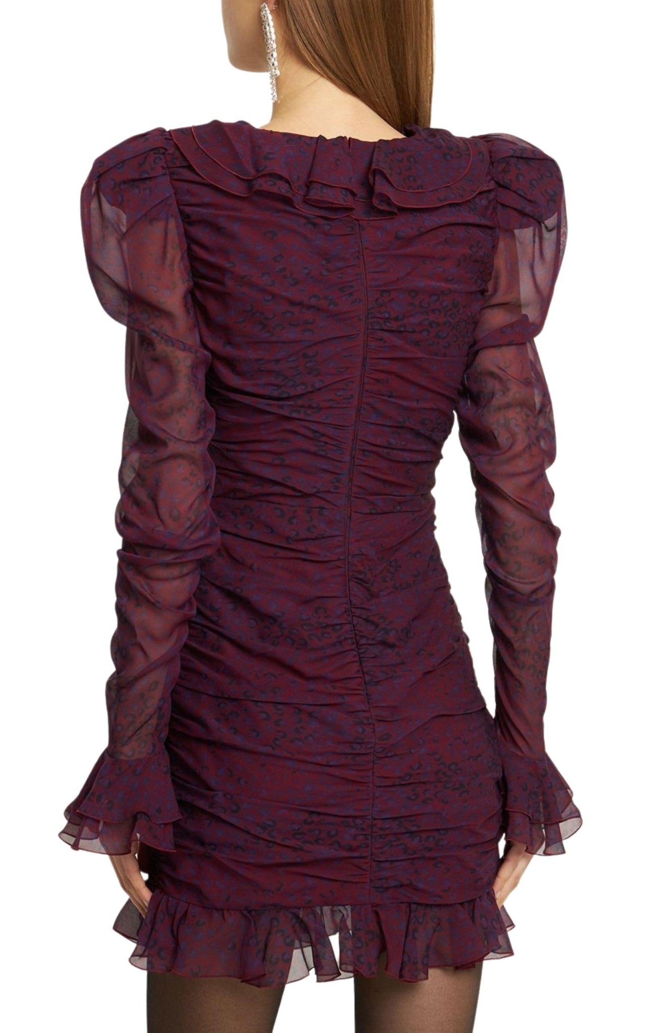 Alessandra Rich Leopard Print Silk Georgette Mini Dress - Runway Catalog