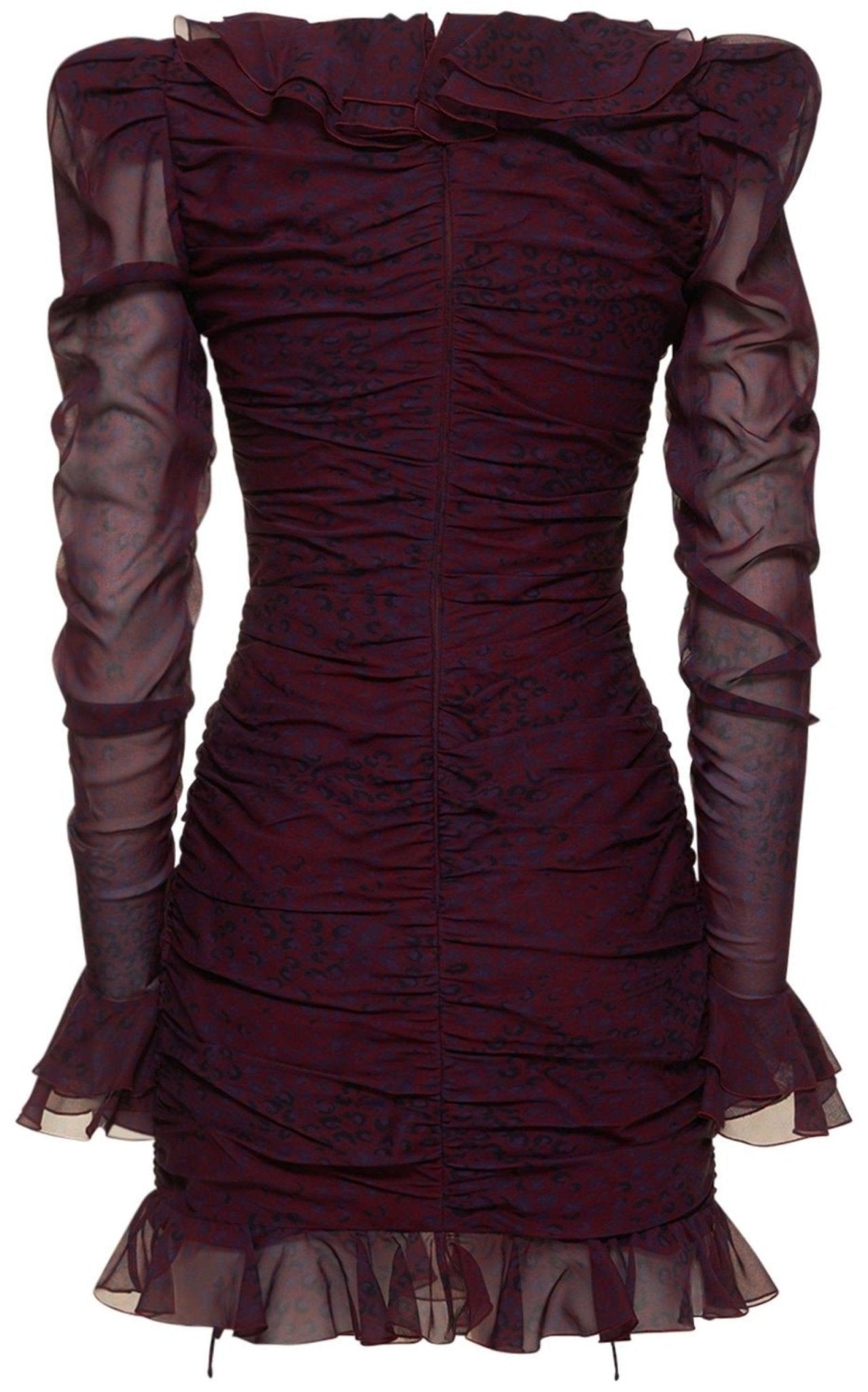 Alessandra Rich Leopard Print Silk Georgette Mini Dress - Runway Catalog