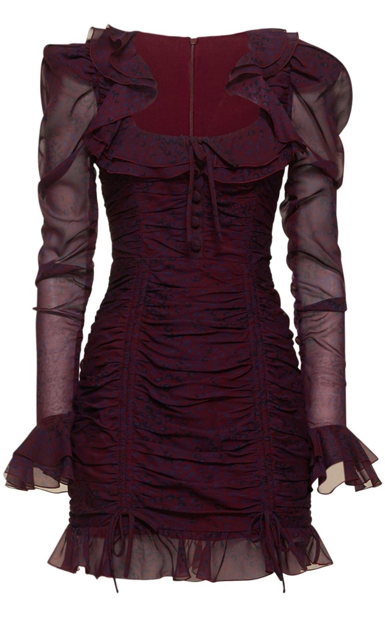 Alessandra Rich Leopard Print Silk Georgette Mini Dress - Runway Catalog