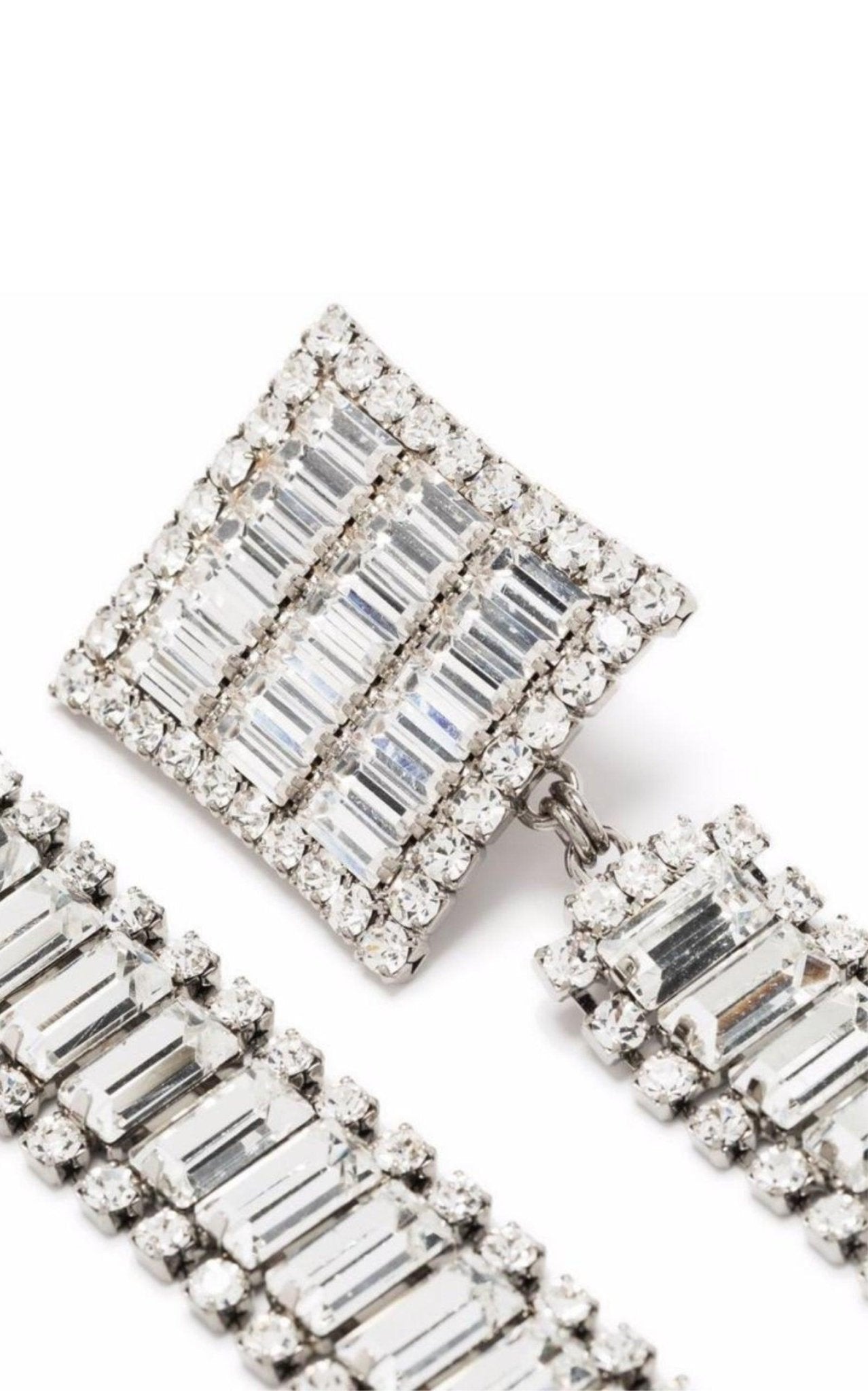 Alessandra Rich Long Crystal - embellished Earrings - Runway Catalog