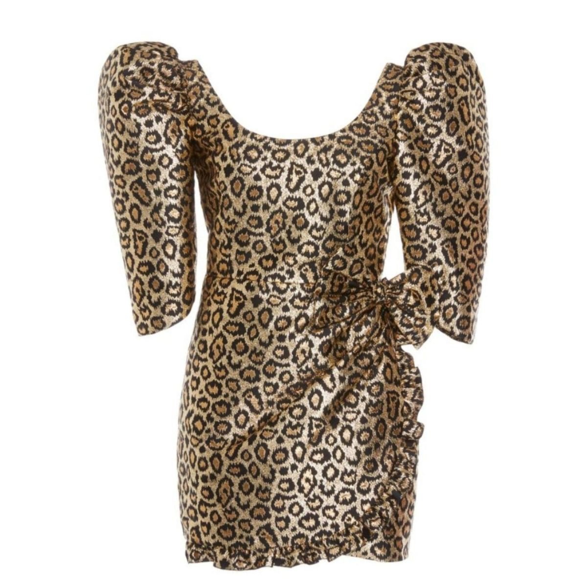 Alessandra Rich Lurex Leo Jacquard Mini Dress - Runway Catalog