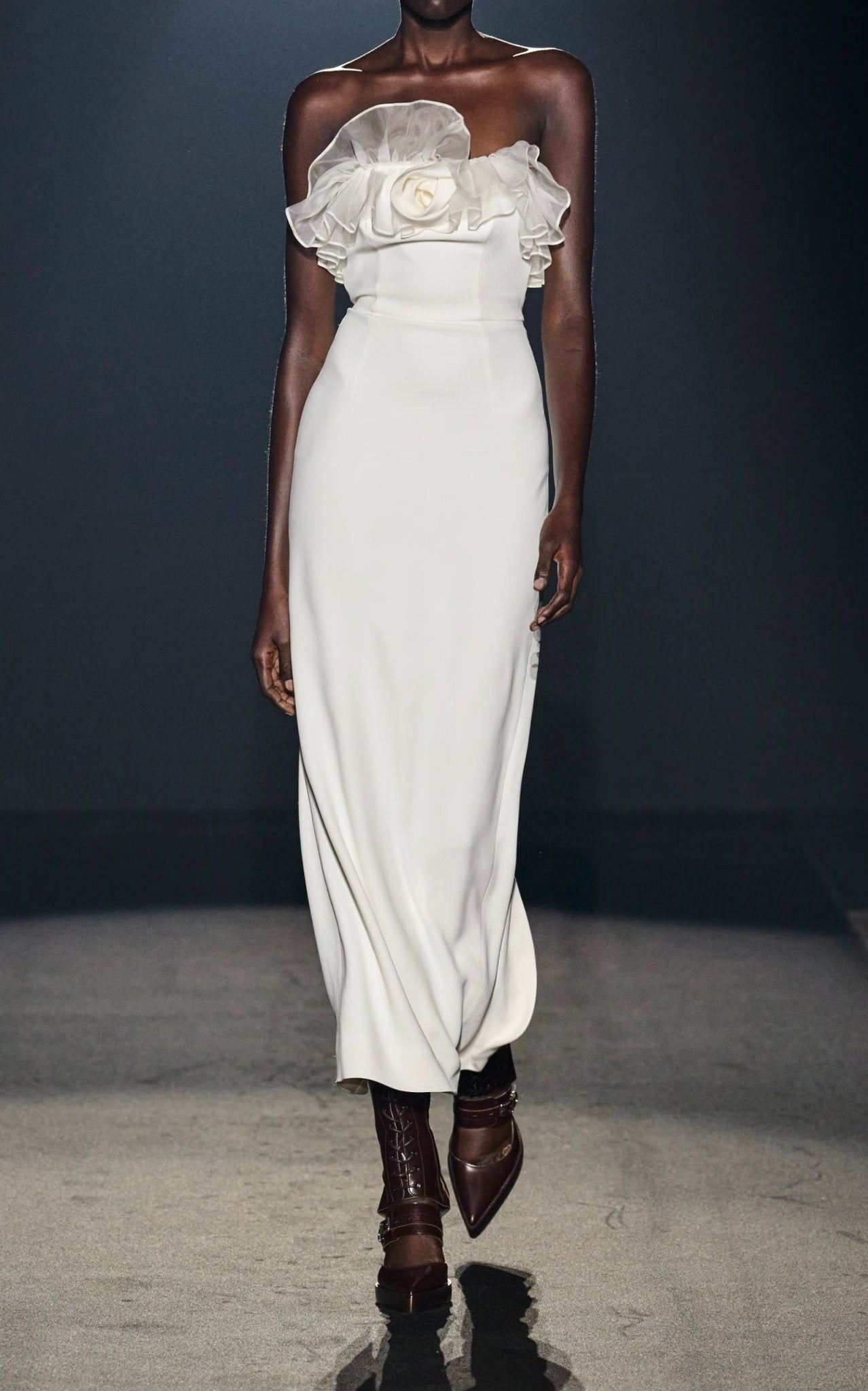 Alessandra Rich Organza - Trim Maxi Dress - Runway Catalog