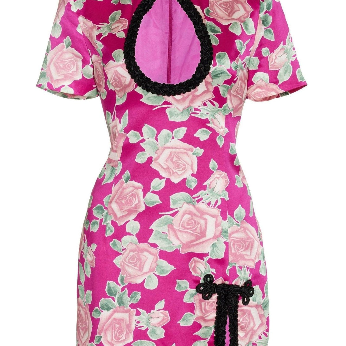 printed silk mini dress ralph lauren Alessandra Rich Rose-Print Silk Satin Mini Dress – Runway Catalog