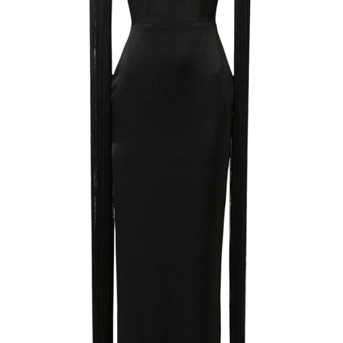 Alex Perry Dallas Fringed-Sleeve Gown