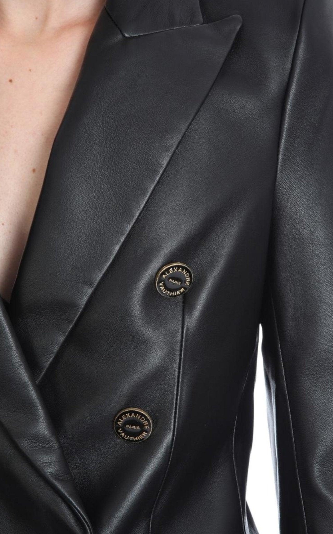 Alexandre Vauthier Double - breasted Leather Blazer - Runway Catalog