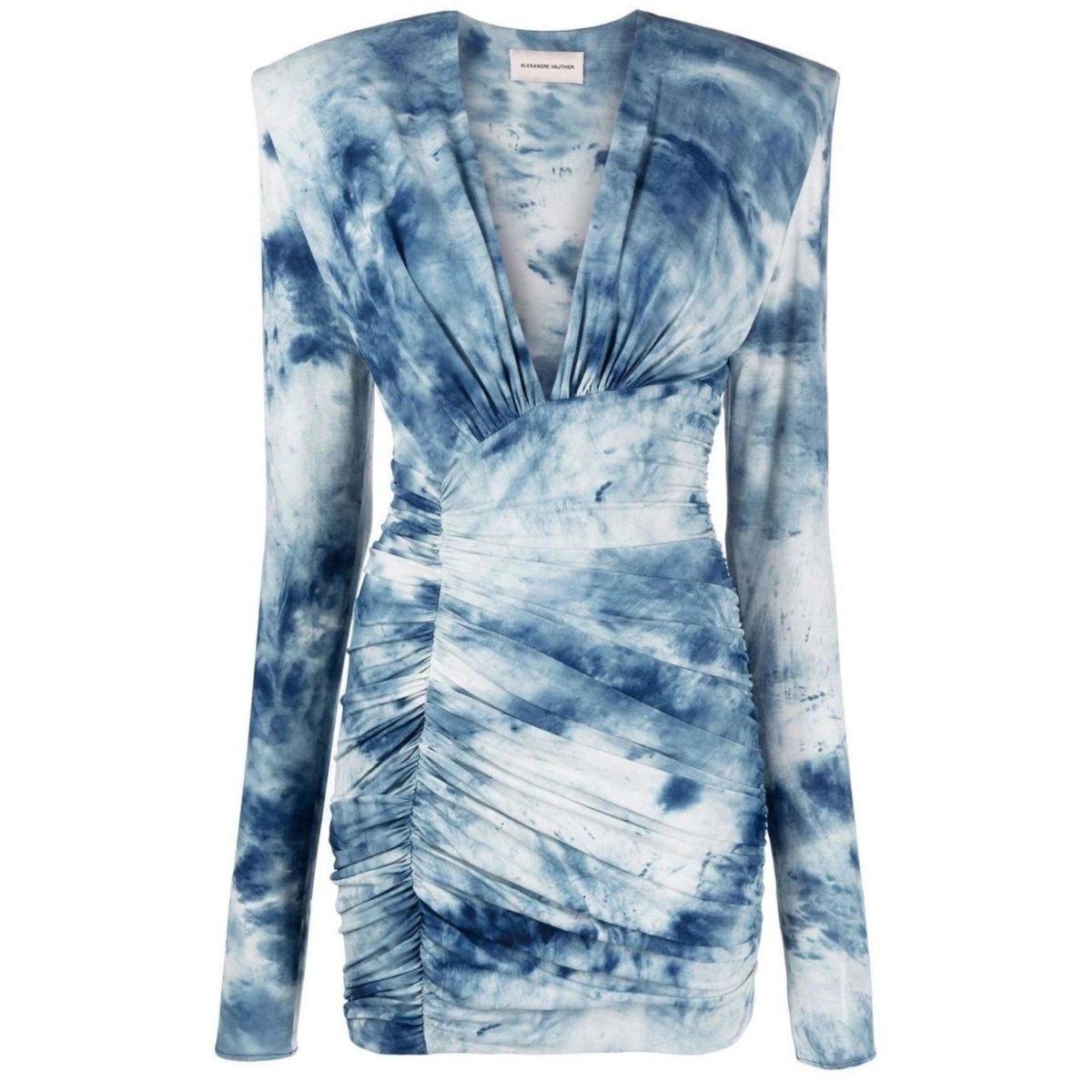 Alexandre Vauthier Tie - dye Print Ruched Mini Dress - Runway Catalog