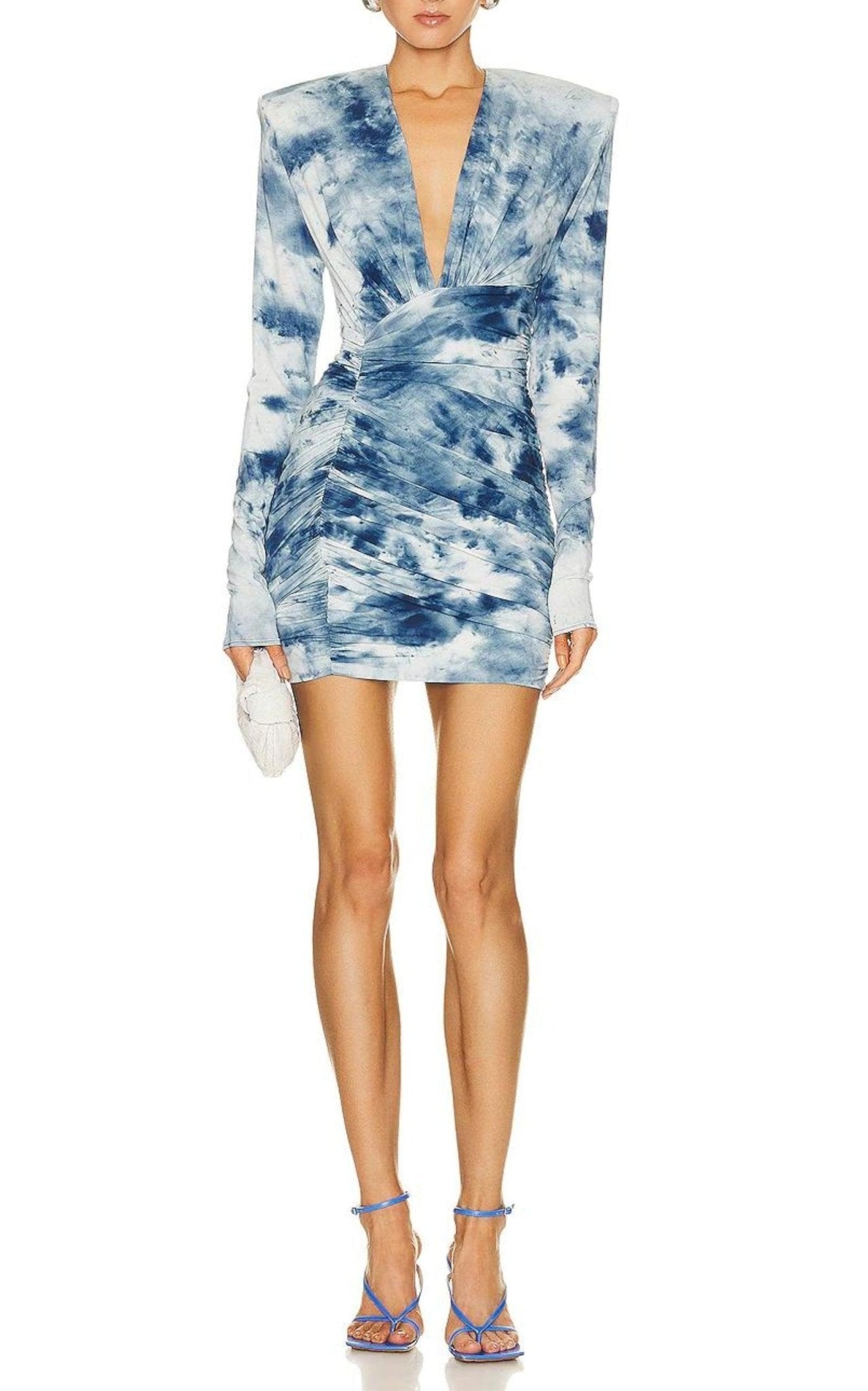 Alexandre Vauthier Tie - dye Print Ruched Mini Dress - Runway Catalog