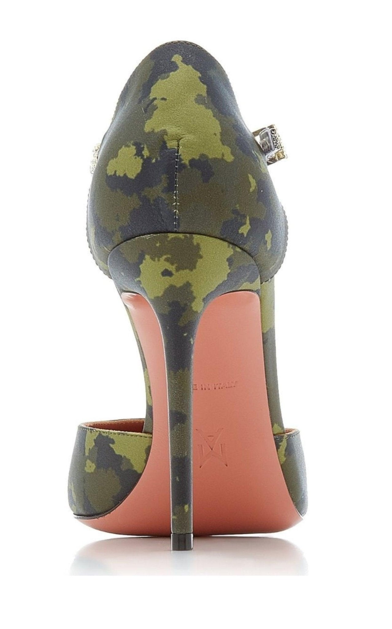 Amina Muaddi Usrina Crystal - Embellished Camouflage - Satin Pumps - Runway Catalog