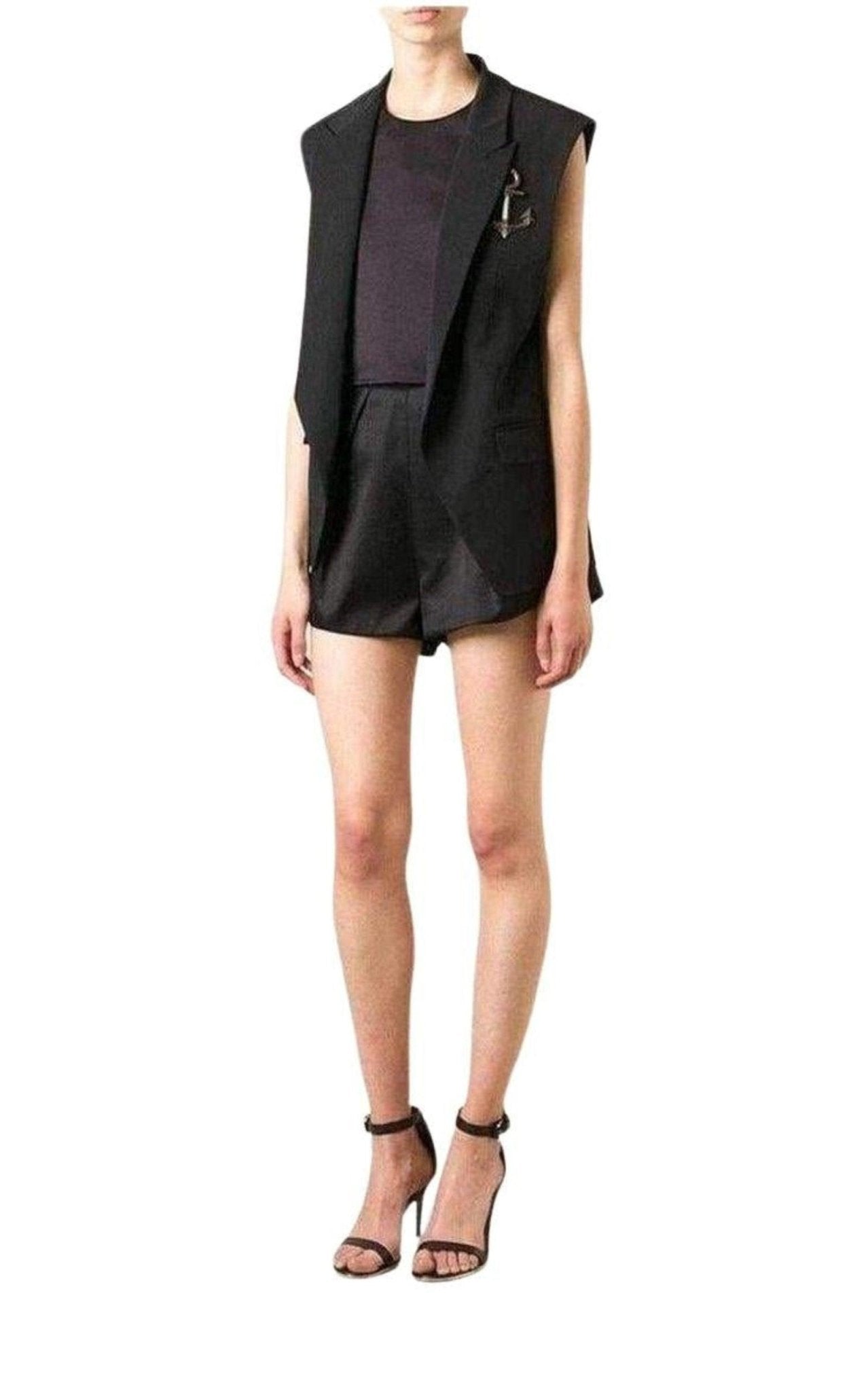 Anthony Vaccarello Pinned Anchor Emblem Vest - Runway Catalog