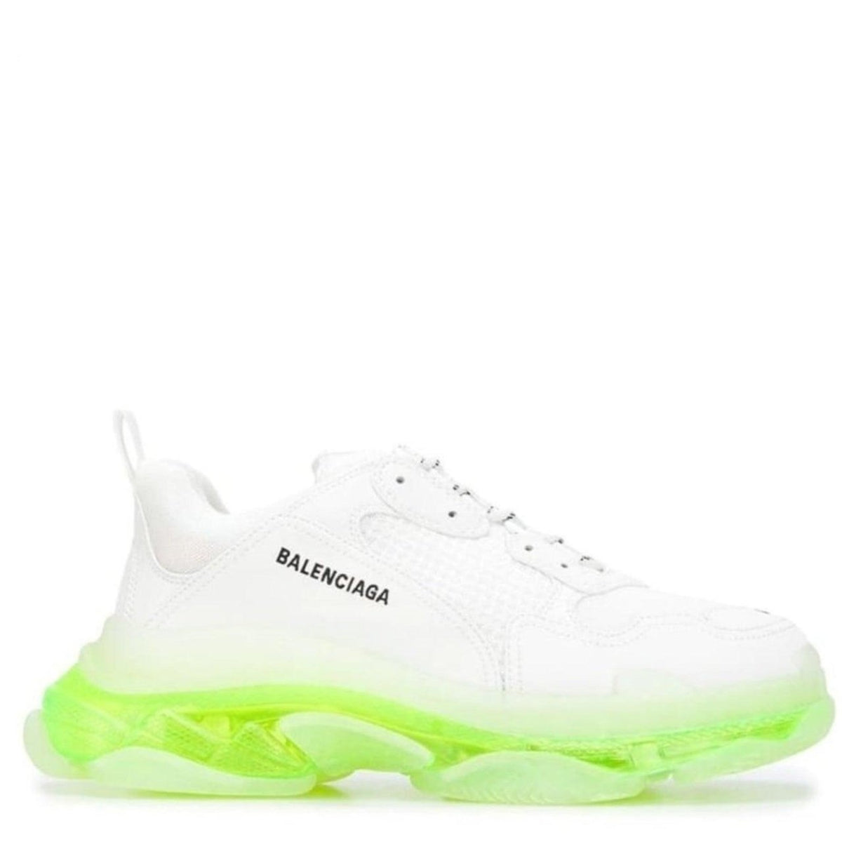 Balenciaga Men White Triple S Clear Sole Lw Top Sneakers EU 44 Size 11 US Balenciaga White Triple S Leather and Mesh Sneakers - Runway  main image 4