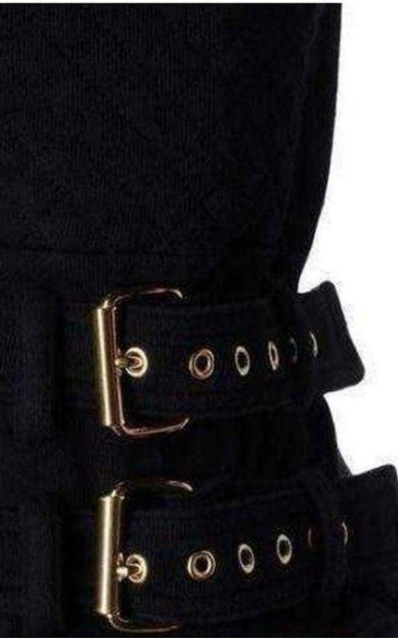 Balmain Balmain Cotton Quilted Panel Sweatshirt with Gold Buckles - Runway Catalog