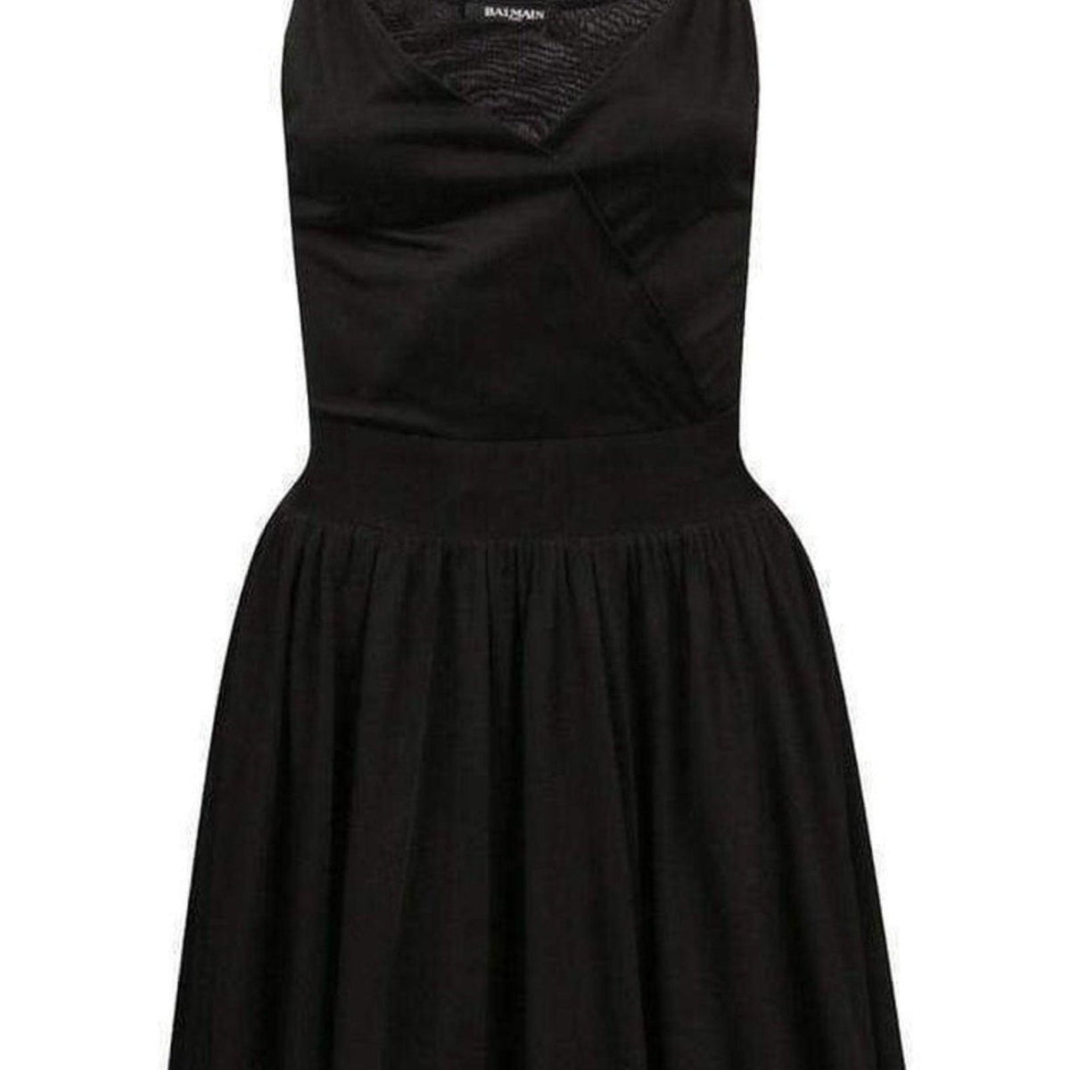 Balmain Black Fitted Wrap Metal Chain Straps Dress – Runway Catalog