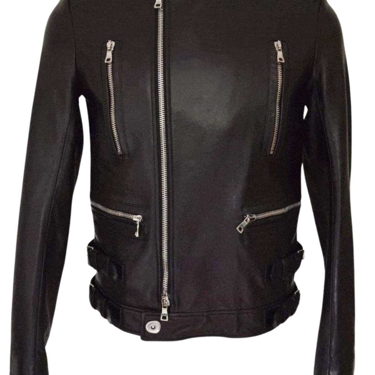 Balmain Black Leather Biker Jacket