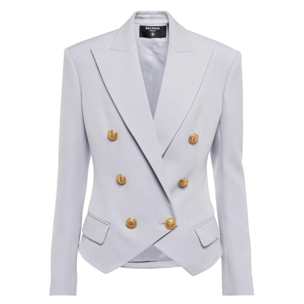 Balmain Double Breasted Blue Wool Blazer - Runway Catalog