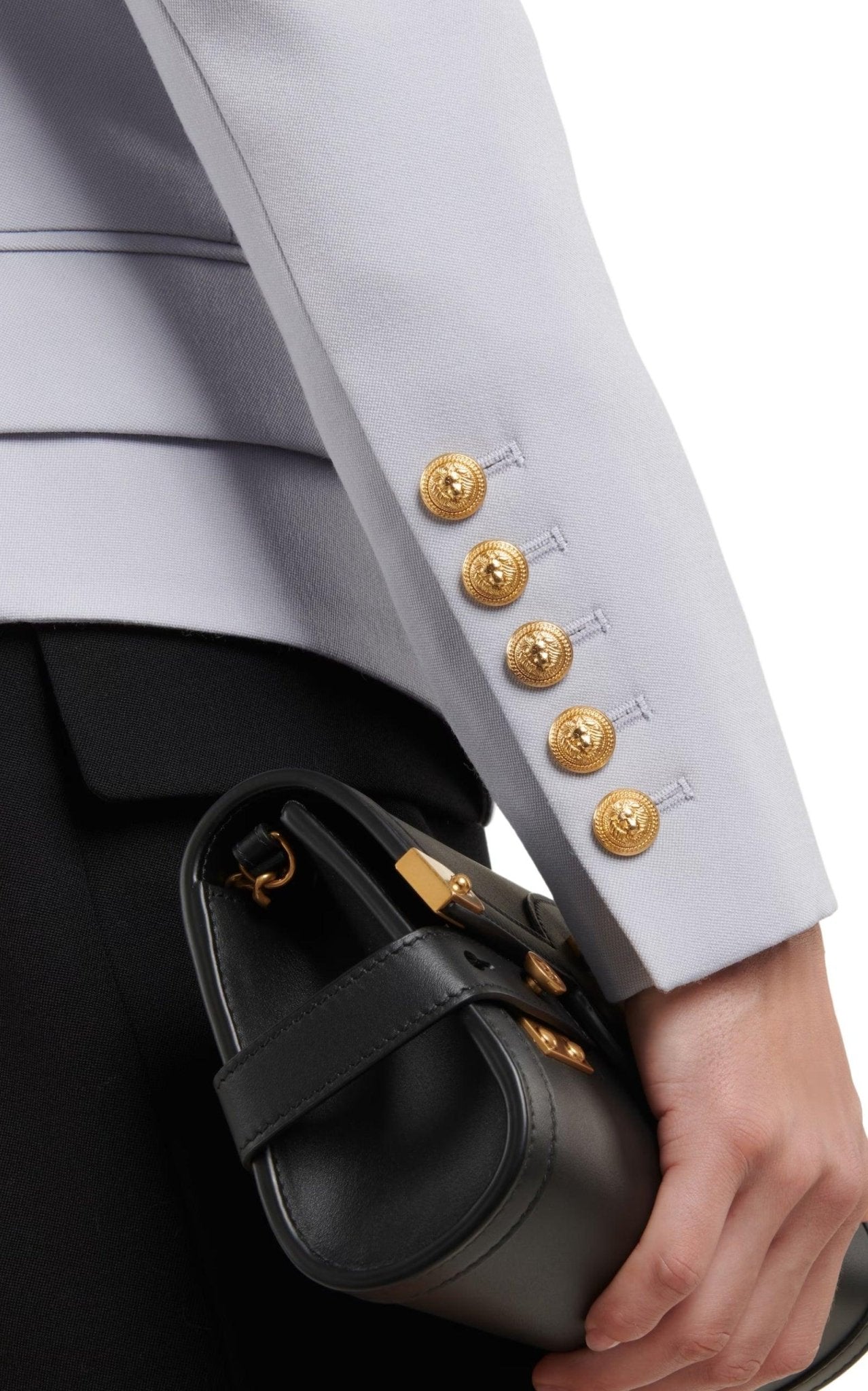 Balmain Double Breasted Blue Wool Blazer - Runway Catalog