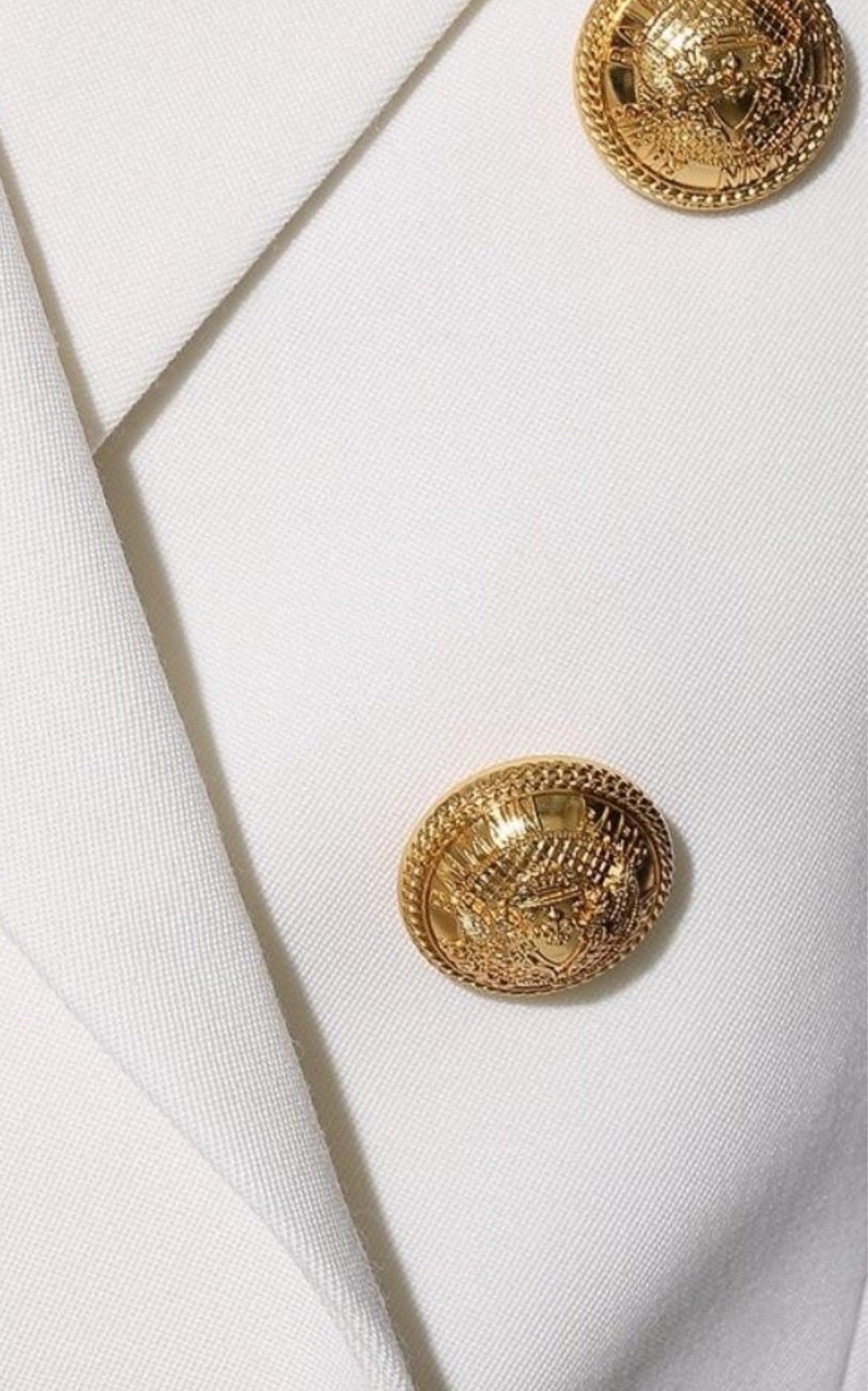 Balmain Double Breasted White Blazer - Runway Catalog