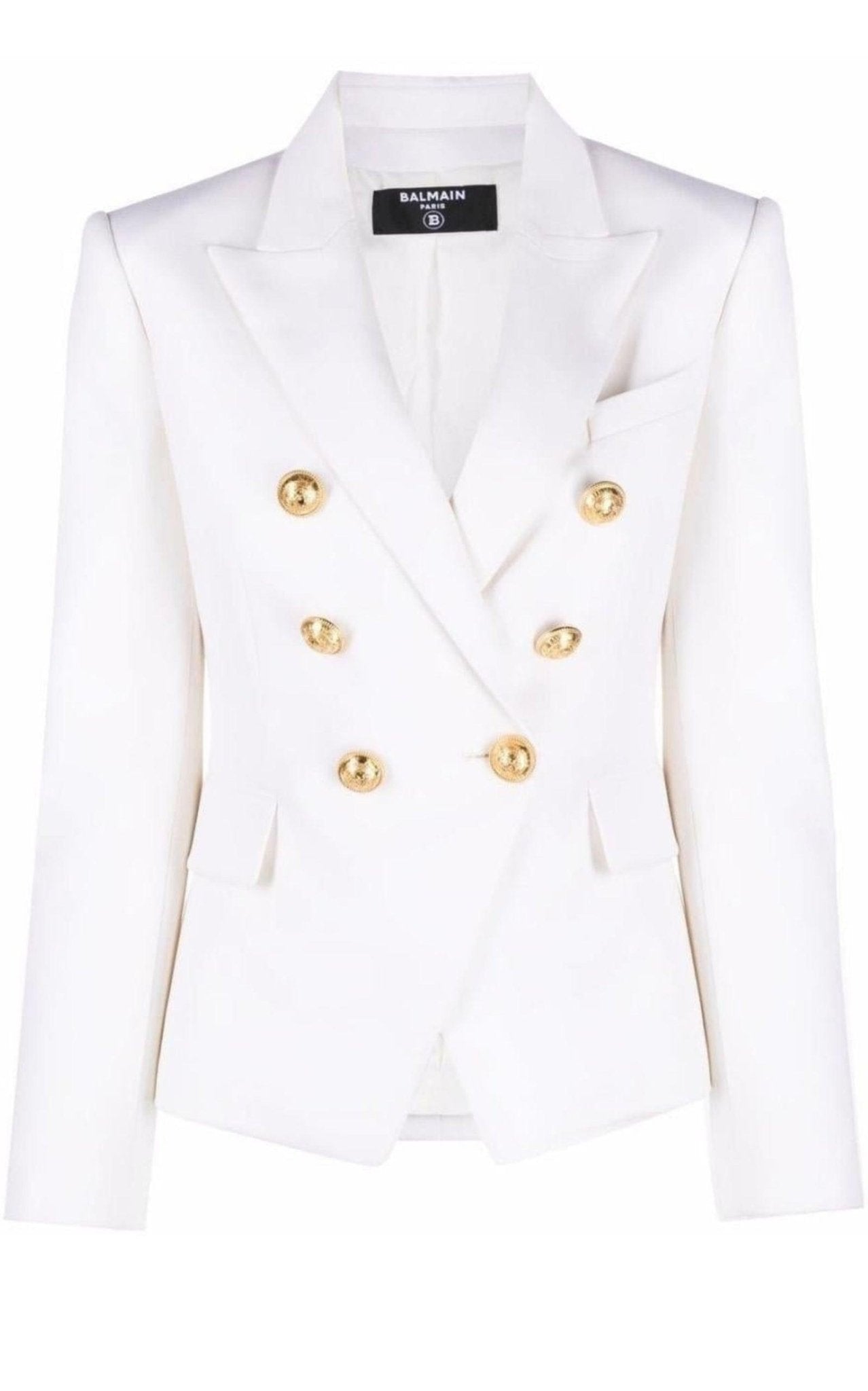 Balmain Double Breasted White Blazer - Runway Catalog