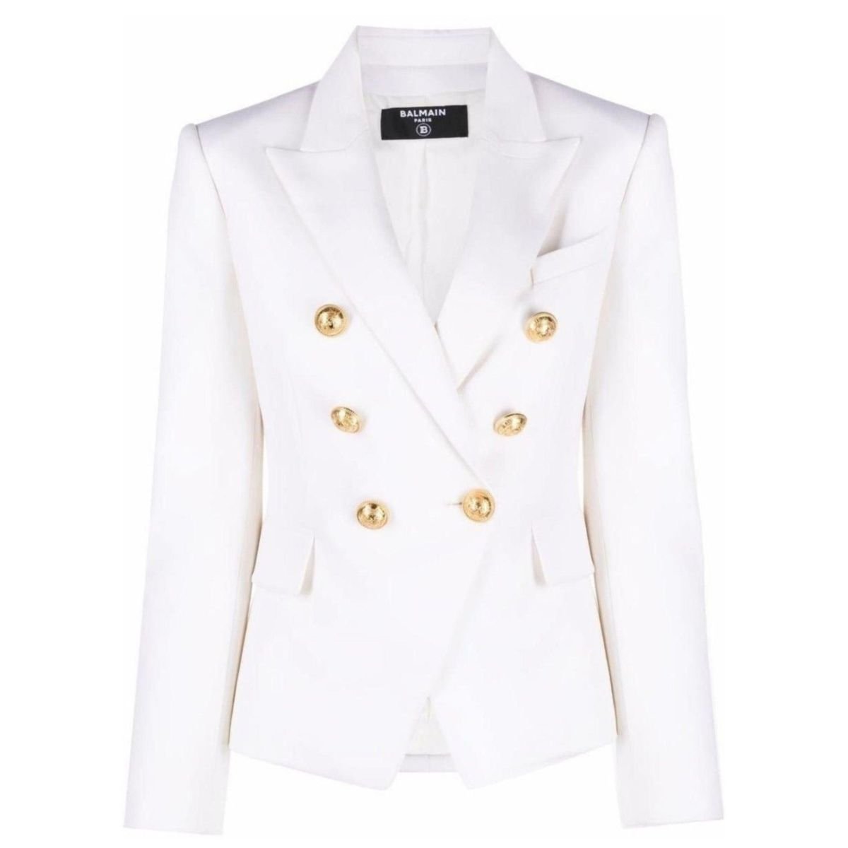 Balmain Double Breasted White Blazer - Runway Catalog