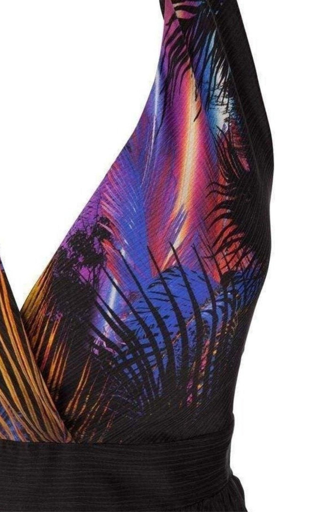 Balmain Halter Neck Printed Silk Dress - Runway Catalog