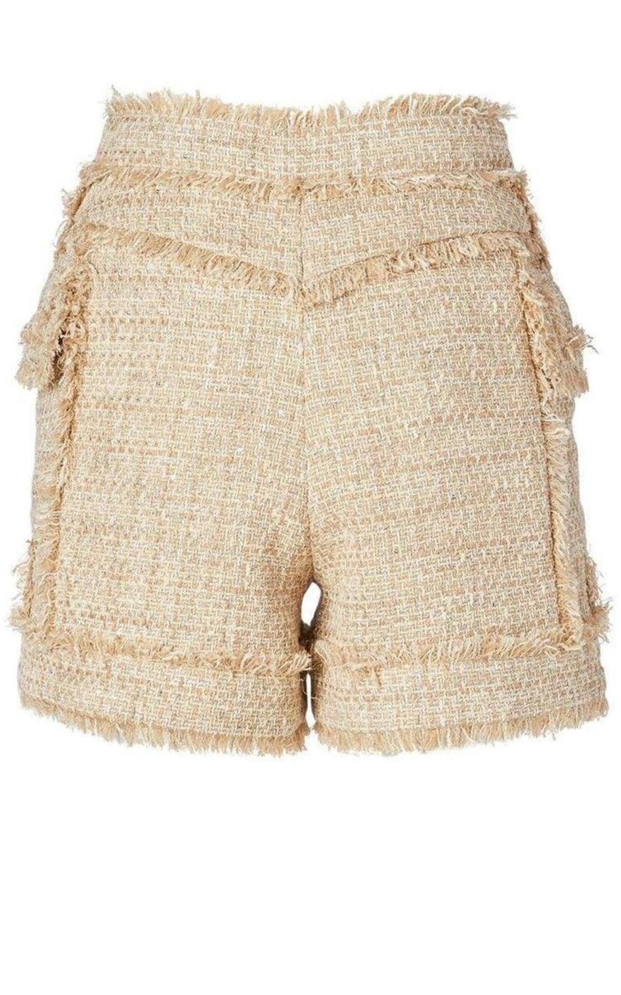 Balmain High - rise cotton - blend tweed shorts - Runway Catalog