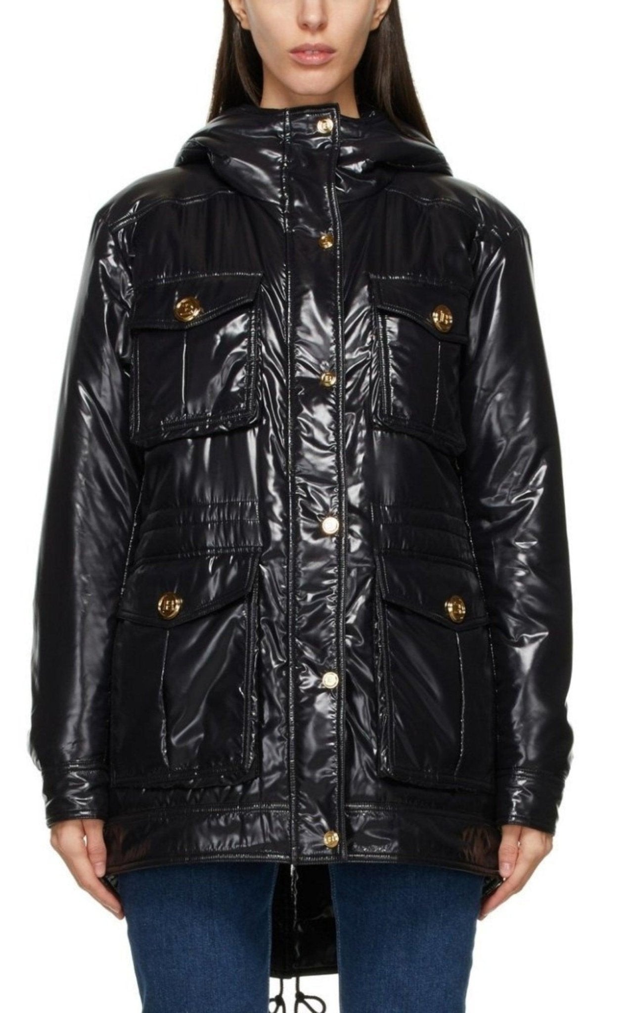 Balmain High - shine Hooded Jacket - Runway Catalog