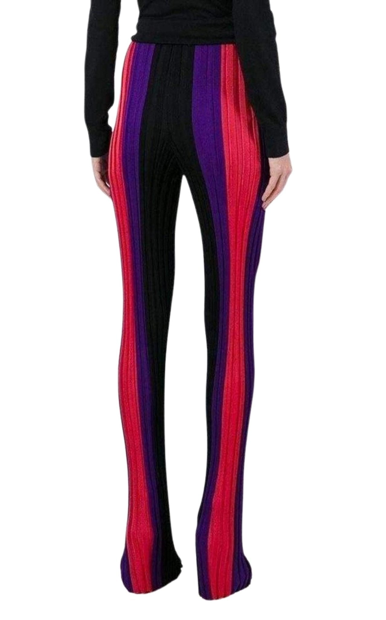 Balmain High Waist Ribbed Striped Pants - Runway Catalog