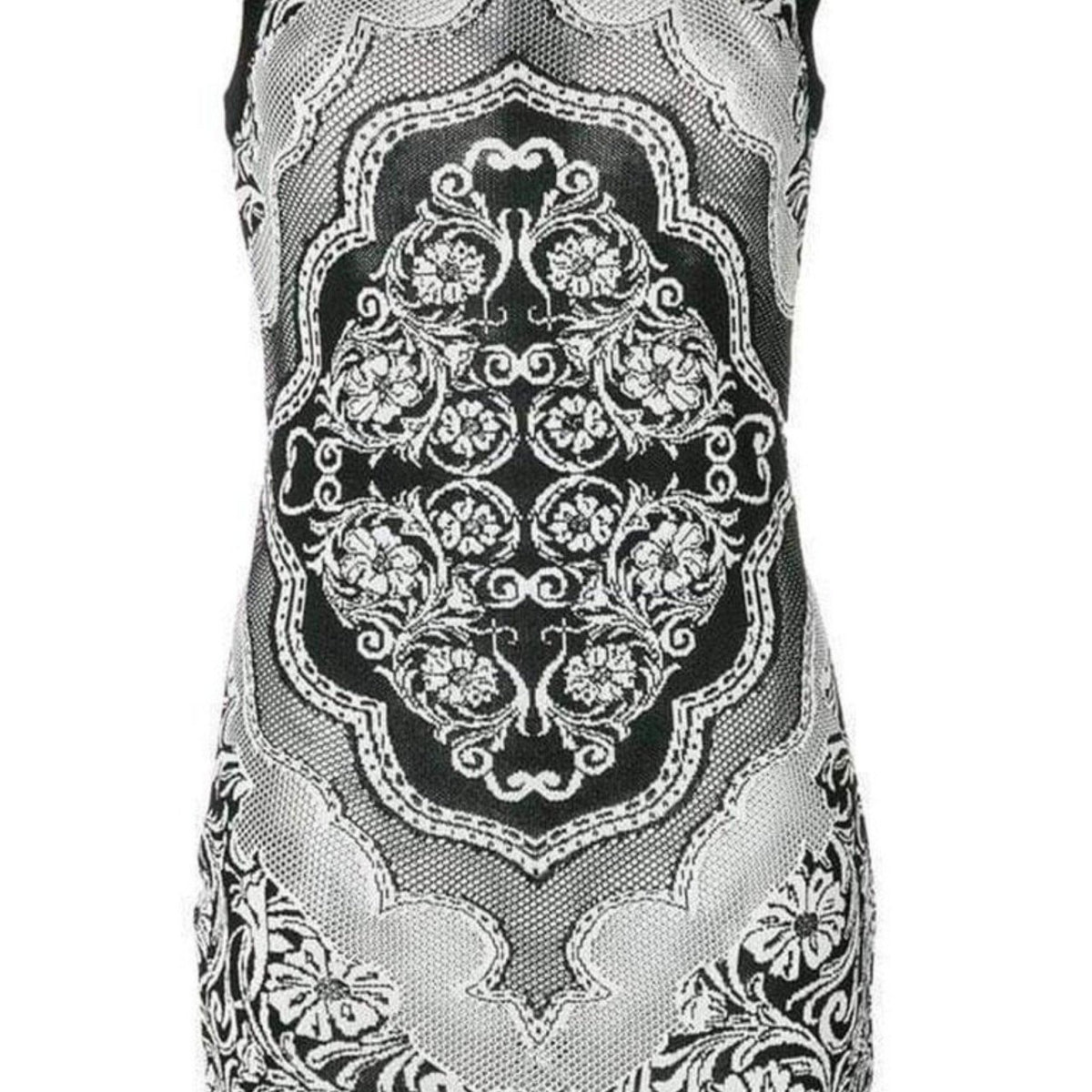Balmain Jacquard Lace Print Mini Dress