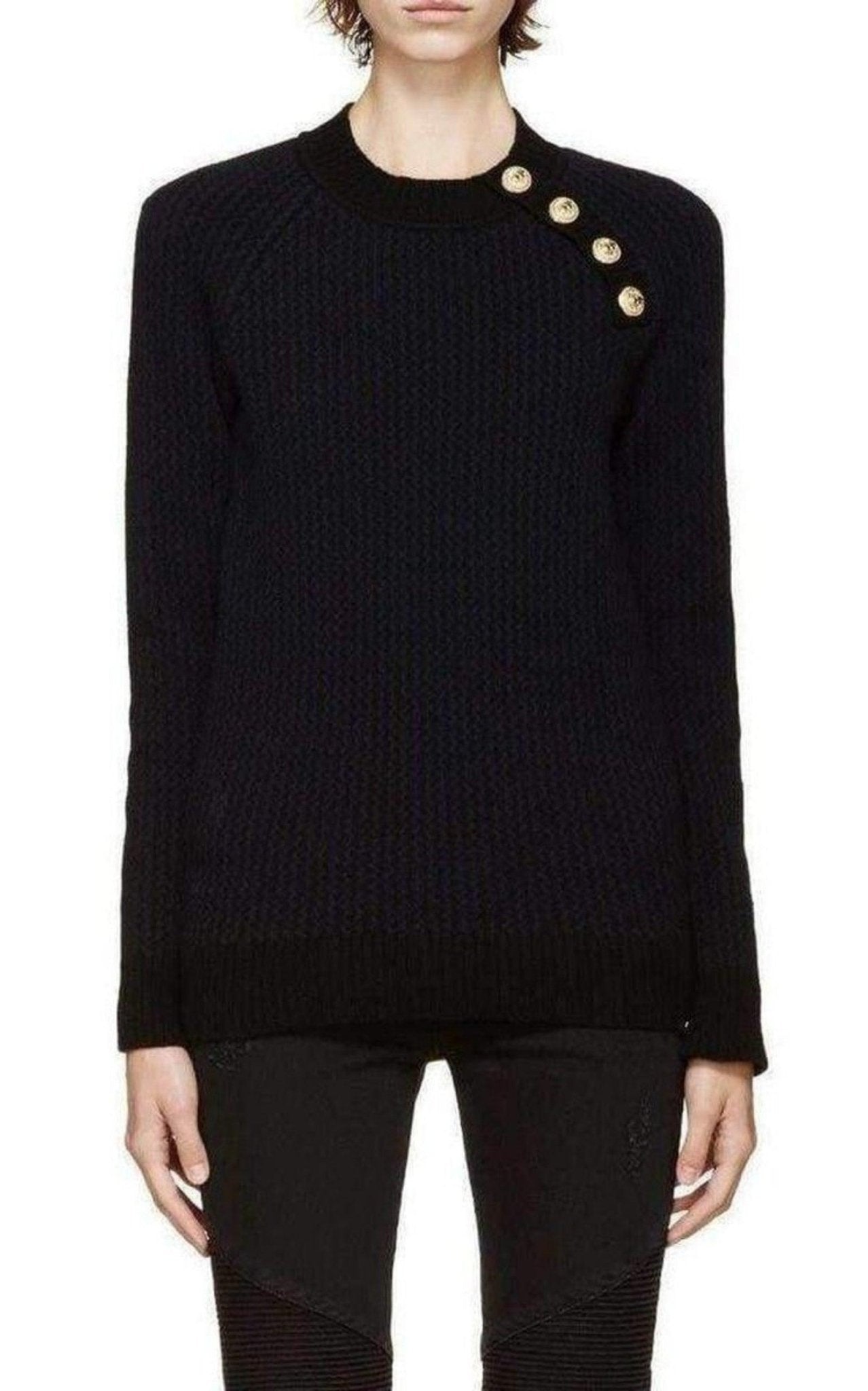 Balmain Merino Wool Crew Neck Pullover - Runway Catalog
