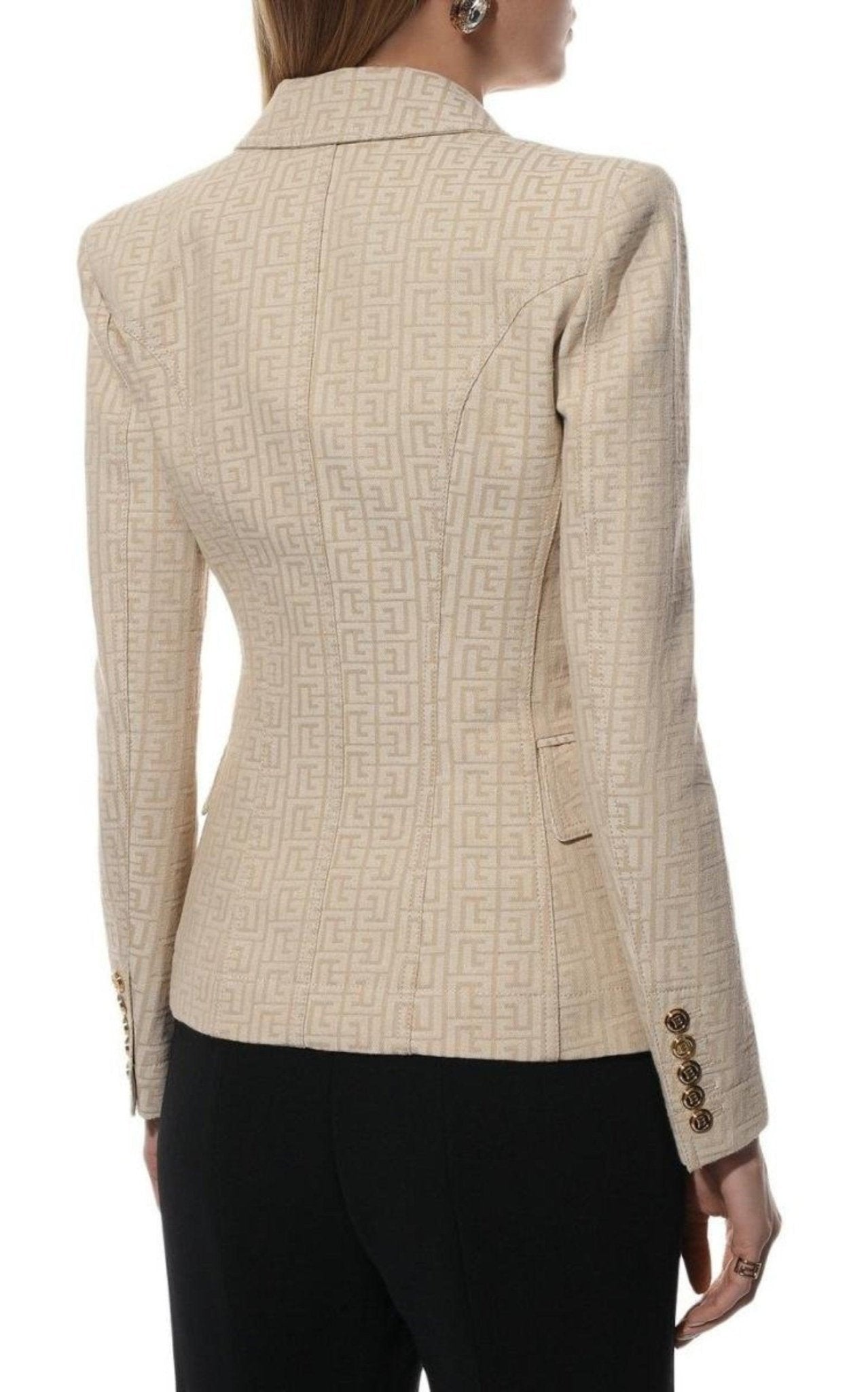 Balmain Monogram Jacquard Double Breasted Jacket - Runway Catalog
