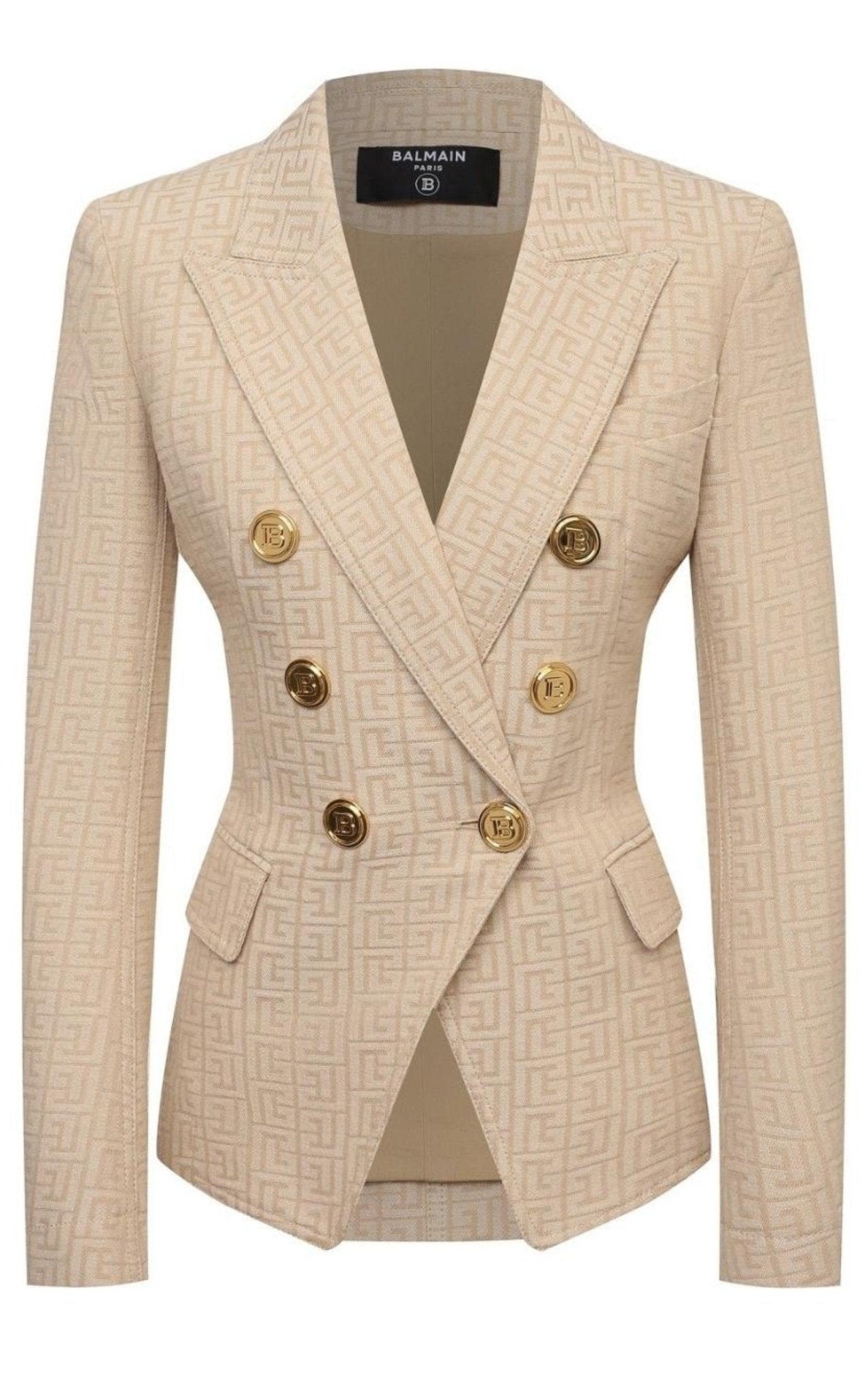 Balmain Monogram Jacquard Double Breasted Jacket - Runway Catalog