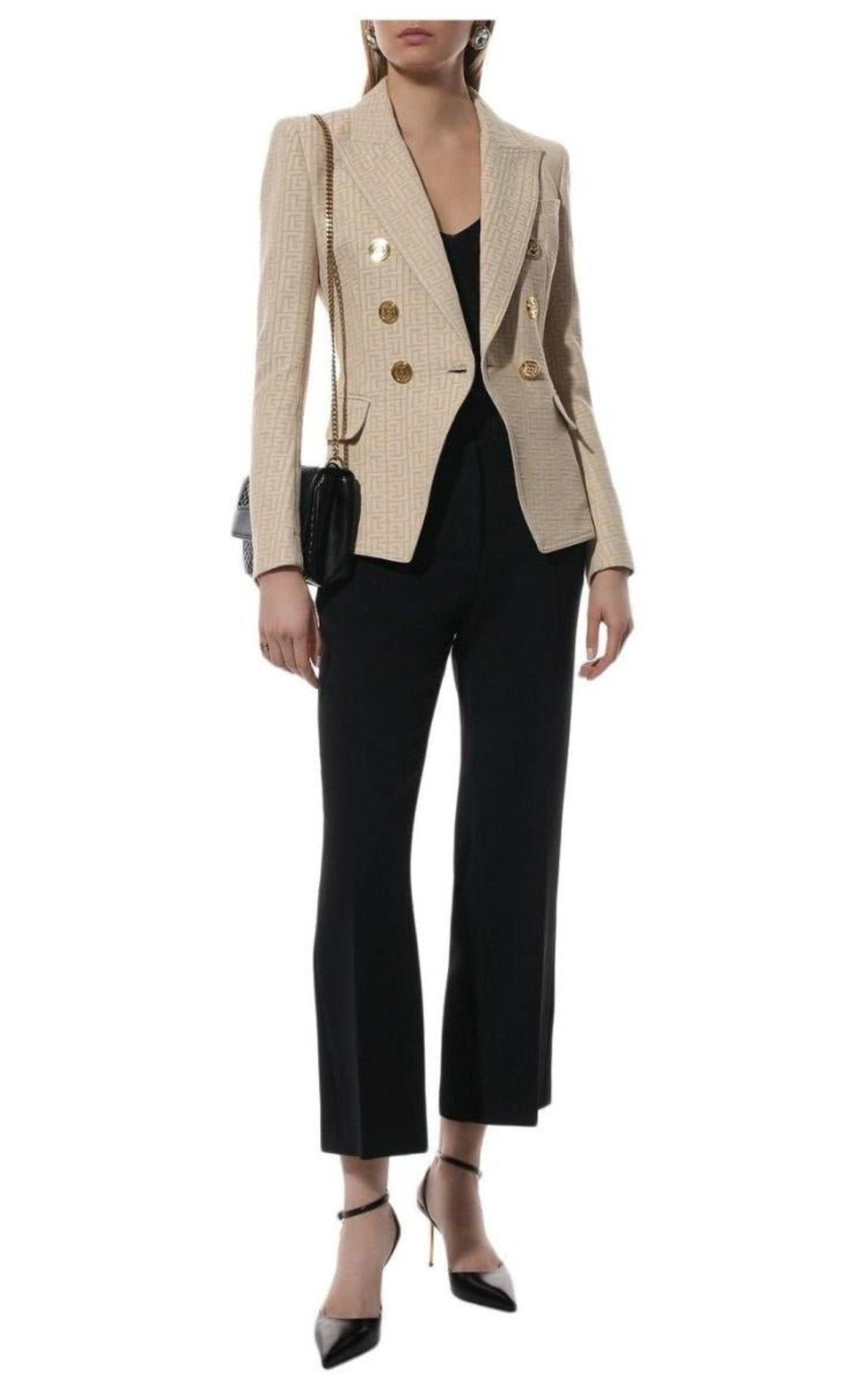 Balmain Monogram Jacquard Double Breasted Jacket - Runway Catalog