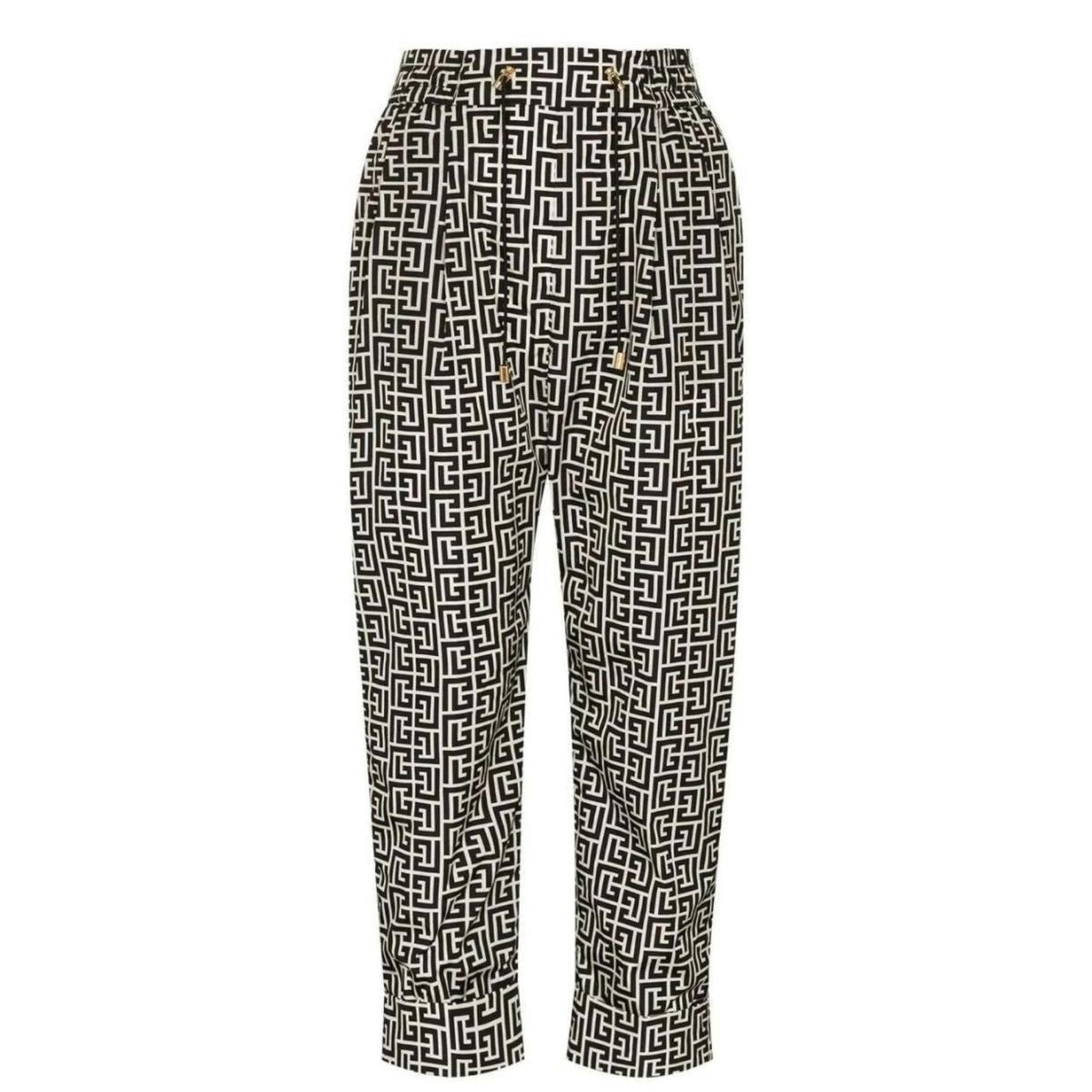 Balmain Monogram Print Cropped Track Pants - Runway Catalog