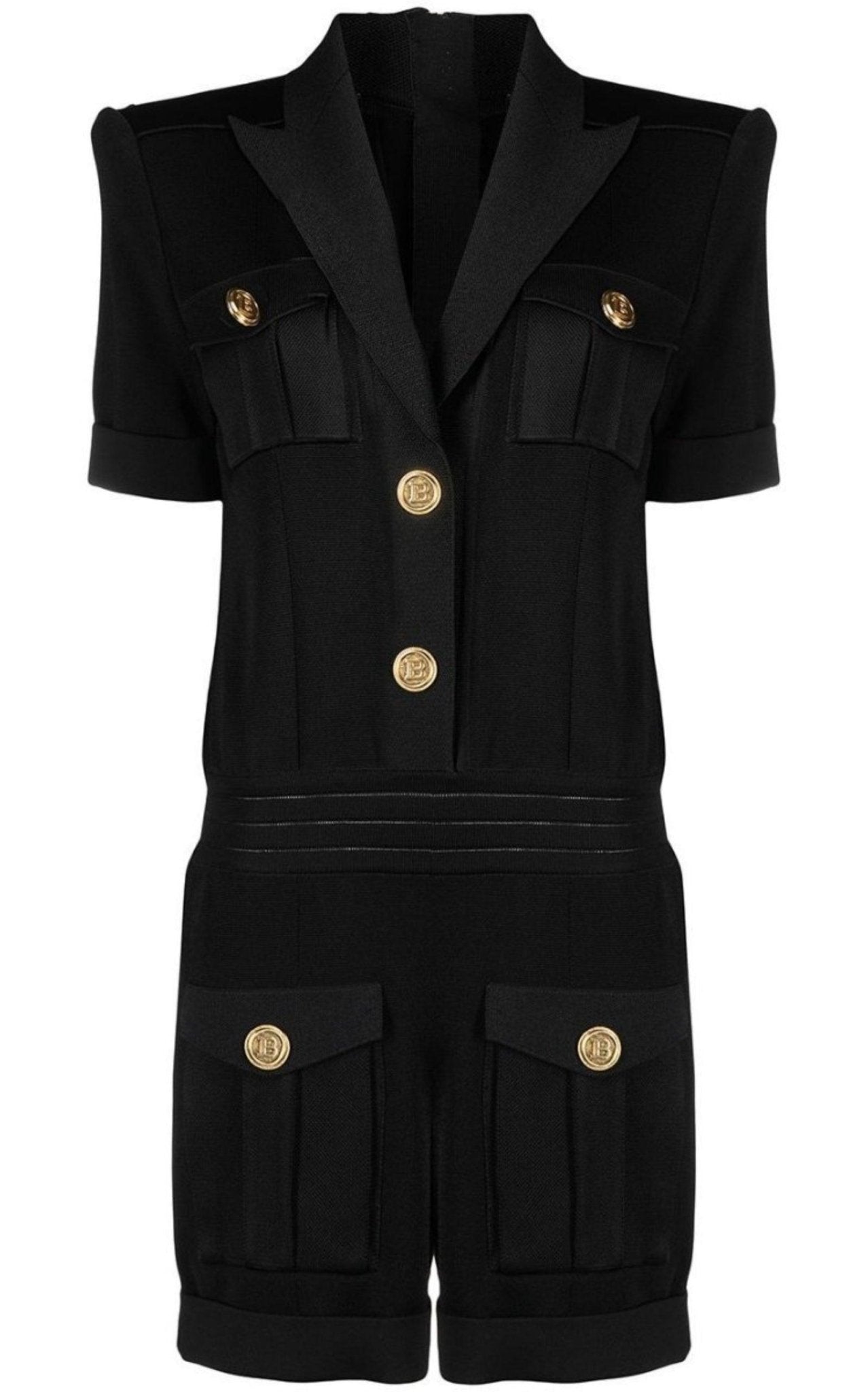 Balmain Peak Lapel Knitted Jumpsuit - Runway Catalog
