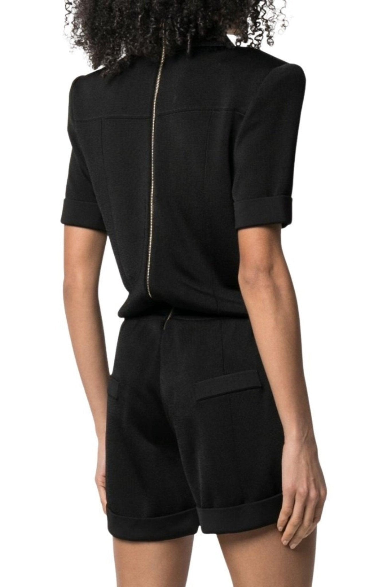 Balmain Peak Lapel Knitted Jumpsuit - Runway Catalog