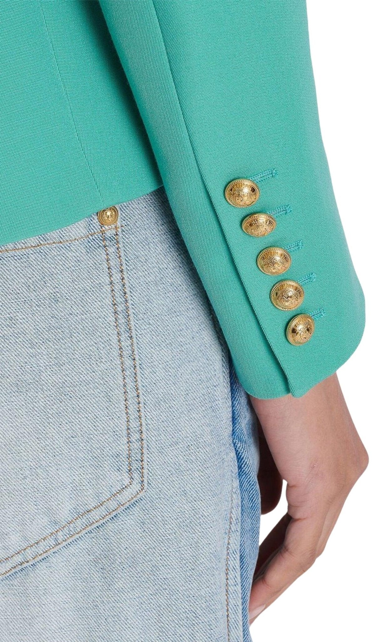 Balmain Peak Lapels Wool Double Breasted Blazer - Runway Catalog