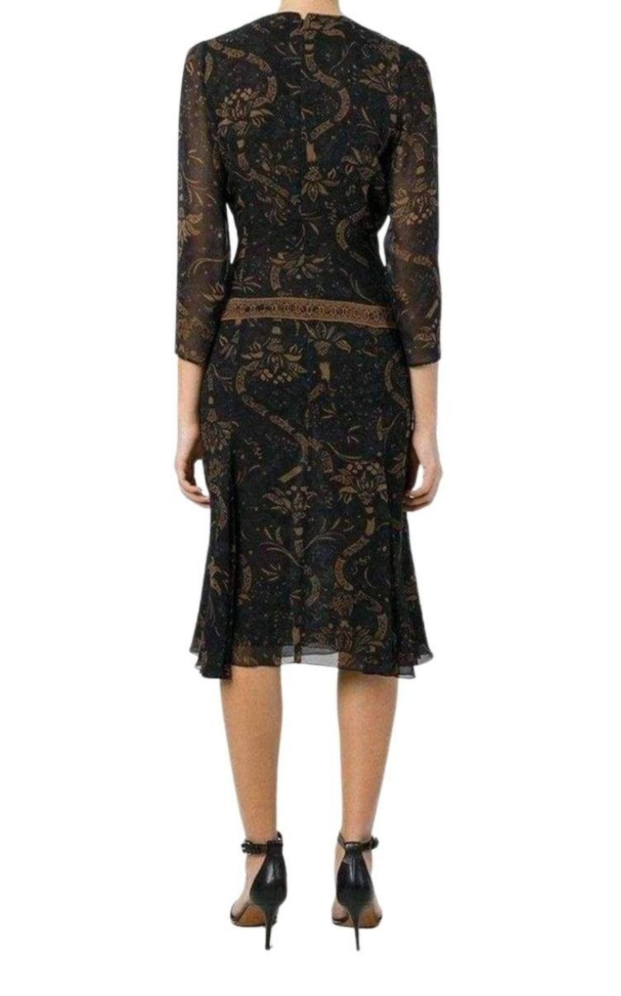 Barbara Bui Floral Paisley Print Silk Midi Dress - Runway Catalog